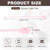 uxcell 20 Pcs Silicone Ties Bag Clip, 8.5 Inch Multi Purpose Silicone Zip Ties Reusable Rubber Zip Tie, Cable Strap Cord Organizer for Home Office Food Bag Wires Cables, Pink view 2