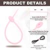 uxcell 20 Pcs Silicone Ties Bag Clip, 8.5 Inch Multi Purpose Silicone Zip Ties Reusable Rubber Zip Tie, Cable Strap Cord Organizer for Home Office Food Bag Wires Cables, Pink view 3