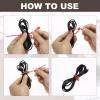 uxcell 20 Pcs Silicone Ties Bag Clip, 8.5 Inch Multi Purpose Silicone Zip Ties Reusable Rubber Zip Tie, Cable Strap Cord Organizer for Home Office Food Bag Wires Cables, Pink view 4