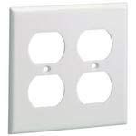 Panduit, CP106WH-2G, Screw-on Double Gang 106 Duplex faceplate. Covers Two NEMA Standard 106 Duplex Electrical outlets or Two Standard 106 Communication Module Frames White. (4 Item/s)