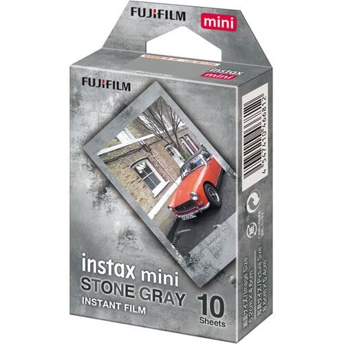 Fujifilm Instax Mini Film Variety Pack  Contact Sheet, Stone Gray, Sprinkles, Rainbow, Pink Lemonade, Mermaid Tail  (10 Sheets)  Compatible with Mini Cameras (Stone Gray / 10 Sheets)