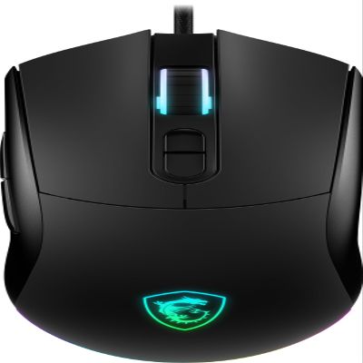 msi Forge GM320 Gaming Mouse, 12800 DPI, 20M+ Clicks Micro Switch, Optical Sensor, Ergonomic Ambitextrous Hand Design, RGB Light