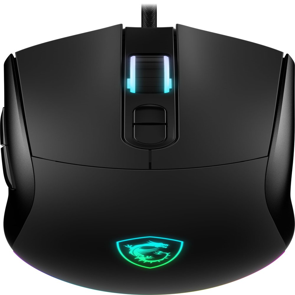 msi Forge GM320 Gaming Mouse, 12800 DPI, 20M+ Clicks Micro Switch, Optical Sensor, Ergonomic Ambitextrous Hand Design, RGB Light