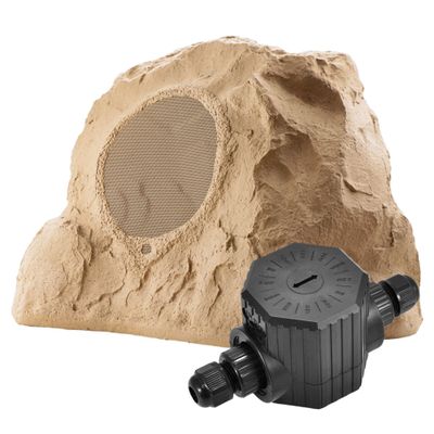 Commercial Outdoor Audio Kit  RS850 8 200W Brown Rock Speaker with 70V/8 20W External Transformer for Landscapes & Venues