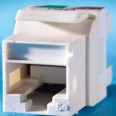 KS5EA-13 | Category 5e Keystone Jack 8-Position, 180 Exit, Electrical Ivory, Single Pack