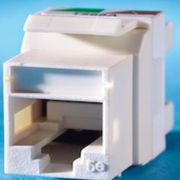 KS5EA-13 | Category 5e Keystone Jack 8-Position, 180 Exit, Electrical Ivory, Single Pack