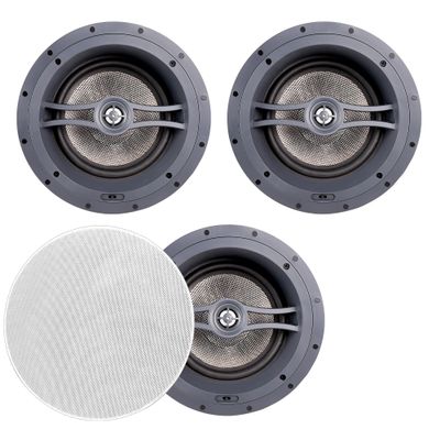 OSD Audio ACE870 3Pack 8 Angled Trimless LCR inCeiling Speakers  175W CarbonFiber Woofer, Pivoting Tweeter, Dolby Atmos Ready