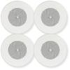 S810T725PG8U Pack of 4 Ceiling Speakers, 8-Inch Speaker, Bright White Grille, T725 Transformer, 70V/25V Compatible, Pre-Assembled view 1