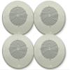 S810T725PG8W Pack of 4 Ceiling Speakers, 8 inch Speaker with Transformer and Baffle, 10 oz Magnet, Ooff White Grille, 4 watt 70V/25V taps, Pre-Assembled, Commercial Paging Audio view 1