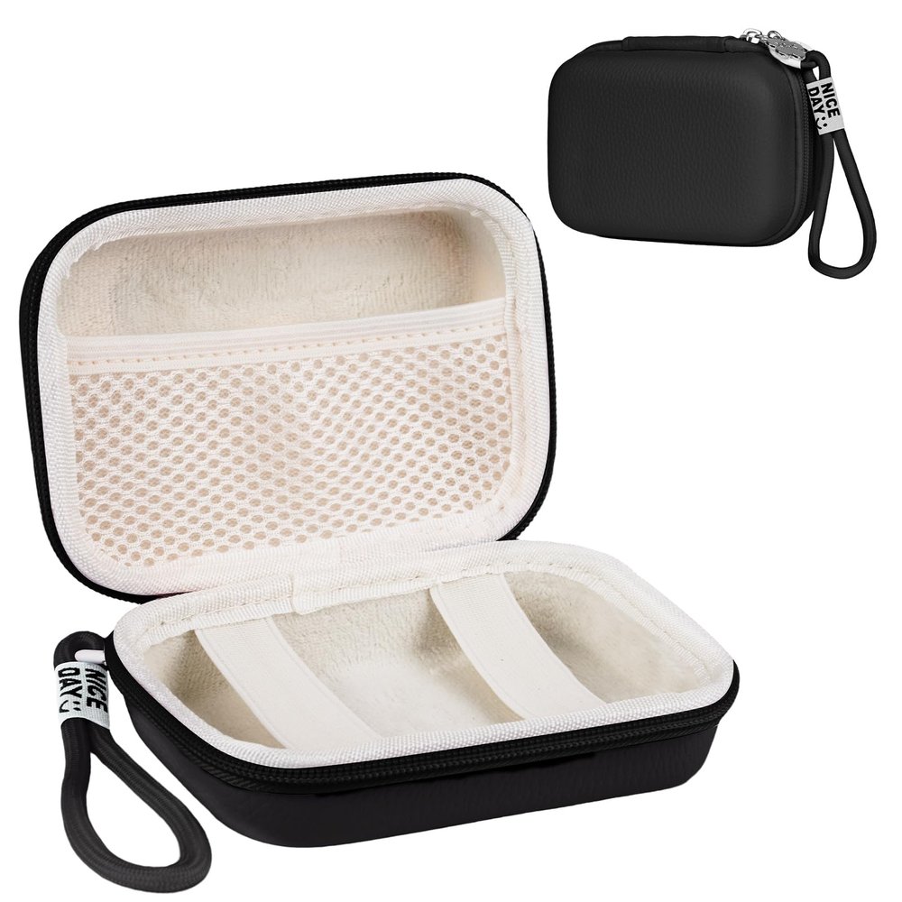 Ainiv Digital Camera Case, Small Camera Case, Compact Camera Pouch for Sony, Casio, Canon, Panasonic, Travel Cameras Storage Holder for Accessories SD Card (Black)