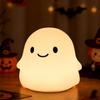 Daixinde Ghost Night Light for Kids, Cute Squishy Silicone Ghost Lamp, 50-Hour Rechargeable Bedside Light with Tap Control, 2 Brightness Levels, 30-Min Auto-Off Timer, Halloween Gifts view 1