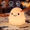 Daixinde Ghost Night Light for Kids, Cute Squishy Silicone Ghost Lamp, 50-Hour Rechargeable Bedside Light with Tap Control, 2 Brightness Levels, 30-Min Auto-Off Timer, Halloween Gifts view 4