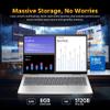 HP Envy x360 2-in-1 Laptop-14 FHD Touchscreen Display-Intel 5 120U-8GB DDR4 RAM-512GB PCIe SSD-Backlit Keyboard-Fingerprint Reader-Copilot-Win 11 Pro-Silver-128GB Docking Station Set view 3