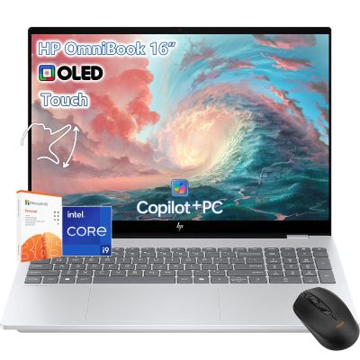 HP OmniBook 7 Touchscreen Laptop - 16inch 2K OLED 120Hz -Intel Core 9 270H Beat AMD Ryzen 9 8945H -32GB RAM -1TB SSD -Windows 11 Pro Office 365 - Business Computadora Porttil PC AI Copilot 2025
