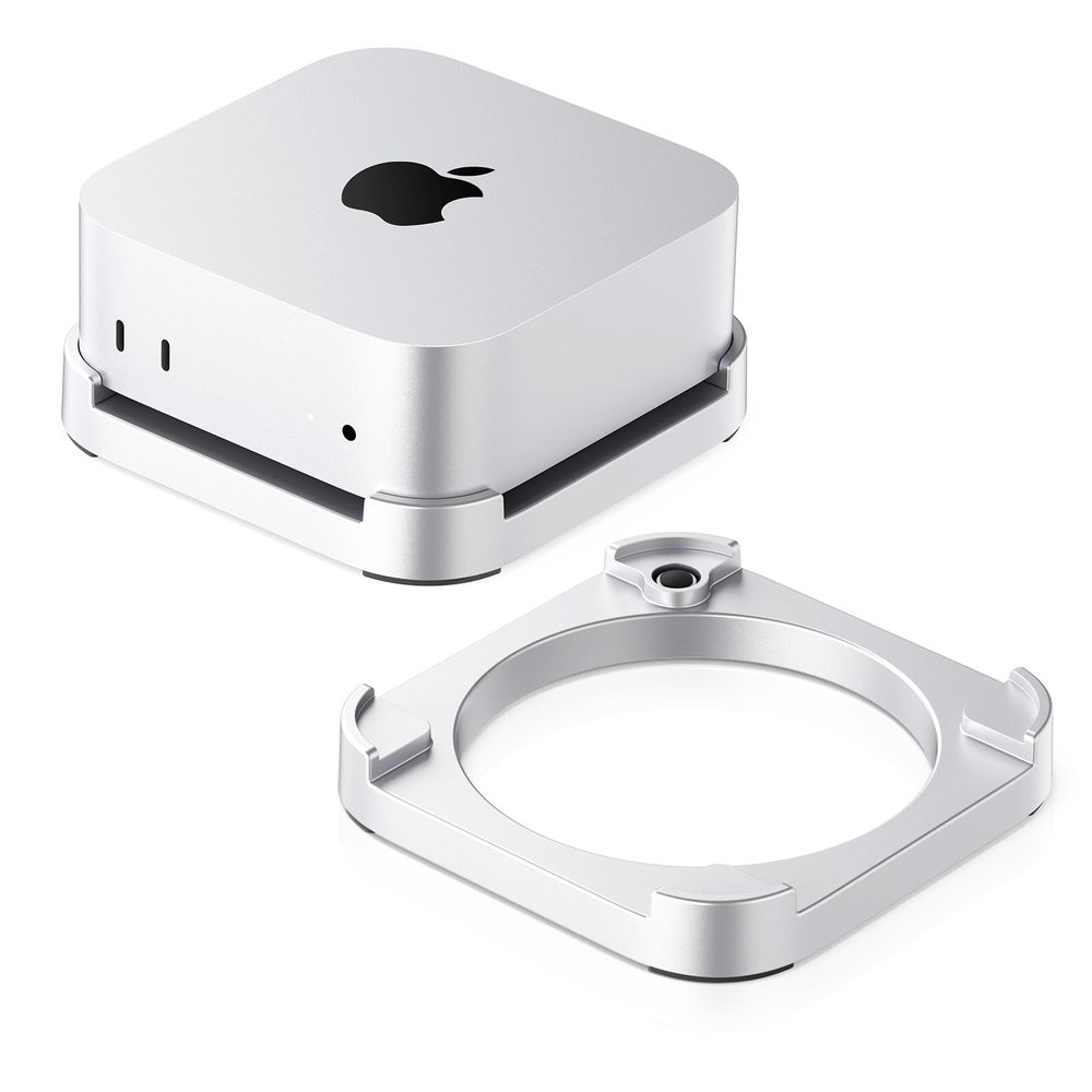 ORICO Stackable Mac mini Stand - Modular Interlocking Design, 360 Ventilation & Premium ABS Silver Finish, Space-Saving Stand for M4 or M4 Pro Mac mini-ST02