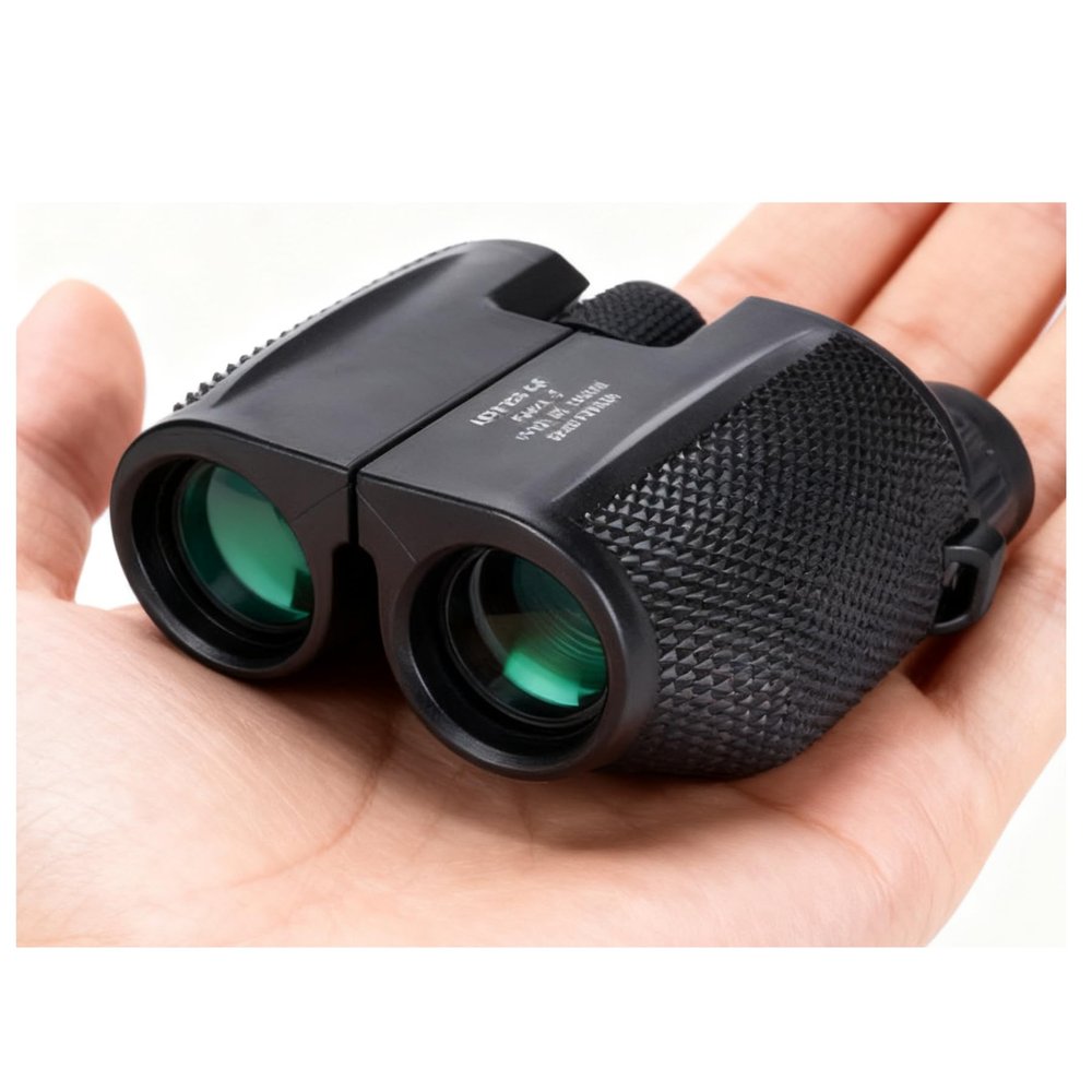 10x25 Compact Small Binoculars for Adults, Large Eyepiece Binocular with Low Light Vision,High Powered Easy Focus Binoculars for Bird Watching,Outdoor Hunting,Sport Games,Theater and Concerts