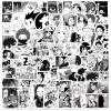 100pcs Black and White Anime Stickers for Kids,Movie Decorative Sticker for Kids Teens Waterproof Stickers for Water Bottle Laptop Luggage Helmet Skateboard Guitar view 1