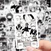 100pcs Black and White Anime Stickers for Kids,Movie Decorative Sticker for Kids Teens Waterproof Stickers for Water Bottle Laptop Luggage Helmet Skateboard Guitar view 2