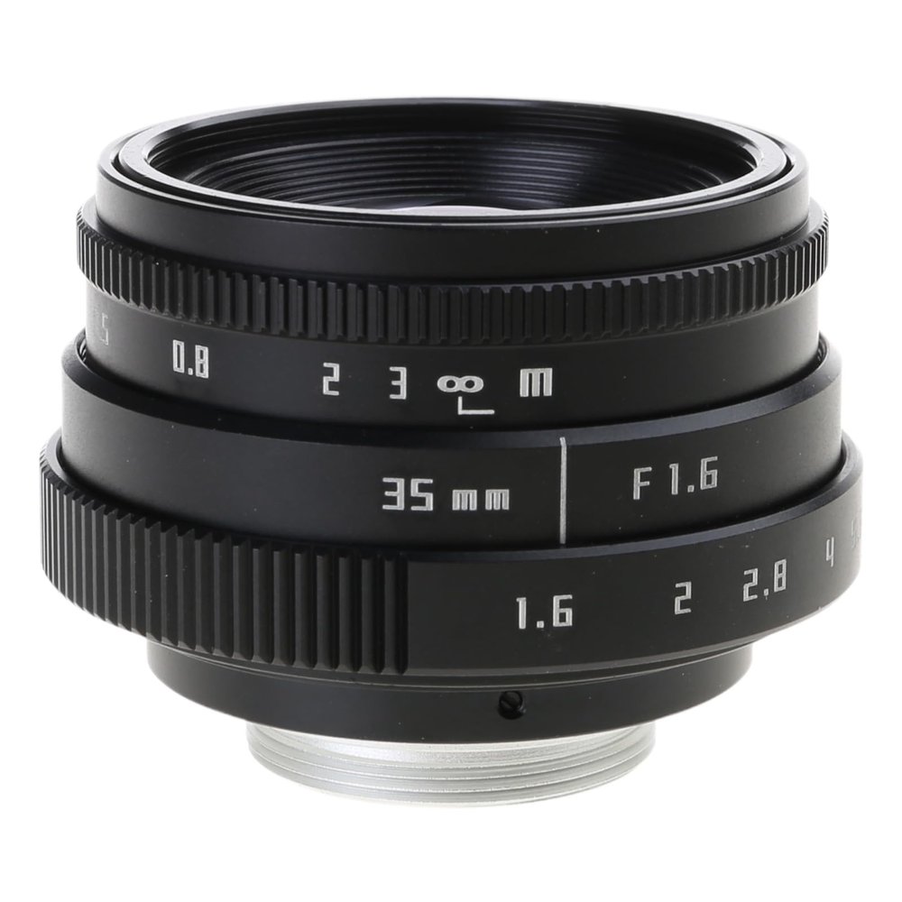 SPONGL 35mm F1.6 C-Mount Large Manual Fixed Portrait Camera Lens Accessory Fit for /3 Mount Cameras Accessory