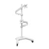 Laptop Floor Stand,Liftable Steel Shelf,Dual Screen with Roller,for Home Outdoor Office,Easy to Move(White) view 1