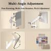Laptop Floor Stand,Liftable Steel Shelf,Dual Screen with Roller,for Home Outdoor Office,Easy to Move(White) view 4