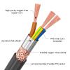 0.75mm RVVP Shielded Flexible Cable 200FT 5 Core with PVC Jacket,with Insulating Tape,5F to 158F Copper Shielding for Audio, Signal Transmission, Control Systems, and 300/500V view 2