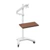 Laptop Floor Stand,Steel Liftable Floor Shelf,Rotating Computer Desk with Tray,for Home Outdoor Office,Flexible Adjustment(White) view 1