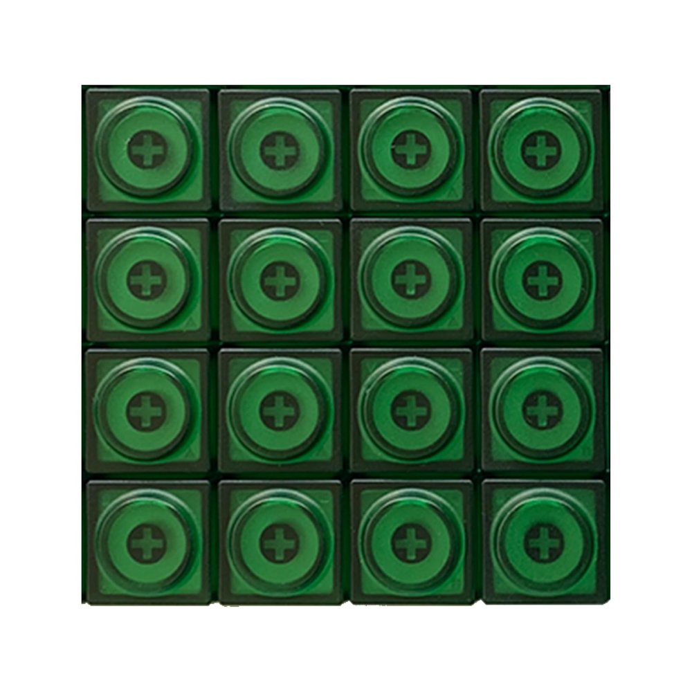 16 Pcs PBT/Transparent PC Material Keycap,Low Profile Key Caps for Mx Mechanical Keyboard,Blank Custom Keycaps (Green Clear)