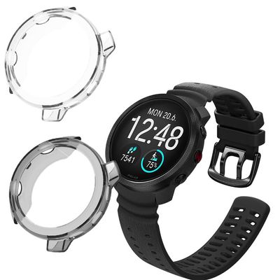 2 Pack Cases Compatible with Polar Vantage V3 with Screen Protector, Flexible TPU Shockproof Scratch Proof Cover Case for Polar Vantage V3 Smartwatch (Gray/Clear)
