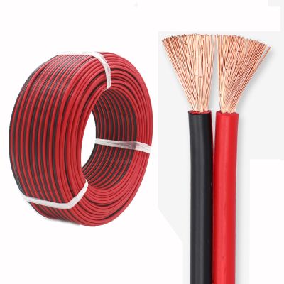 0.3mm-2.5mm RVB 2-Core Parallel Red Black Wire, 320ft Oxygen-Free Copper Speaker with Insulating Tape, Low Voltage Power Cable for LED Strip Lights, CCTV Security Systems(2.50mm)