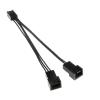 10cm 3-pin PWM 1 to 2 Fan Splitter Extension Adapter Cable view 1