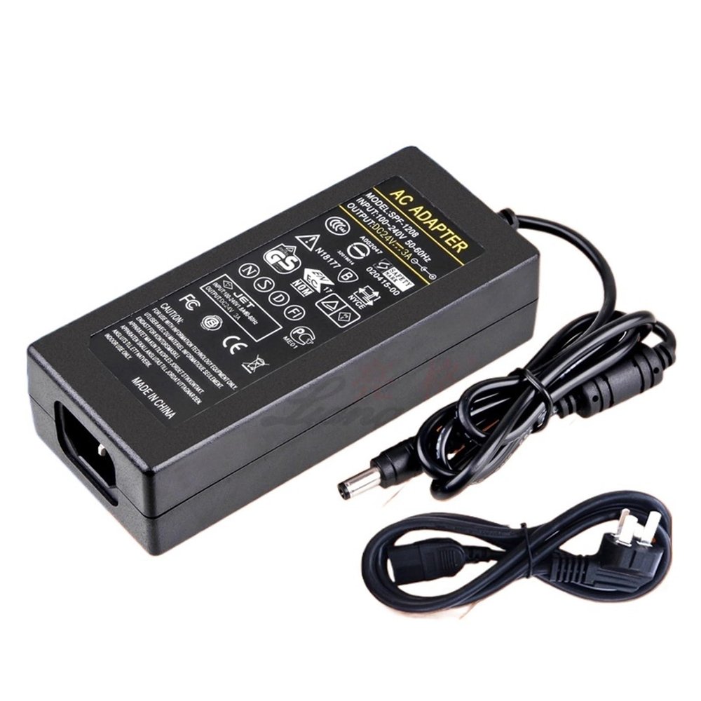 24V 3A Power Adapter Monitoring LED Switching Power Supply 2A 1.5A Printer Water Purifier Water Pump Charging Cable(3A)