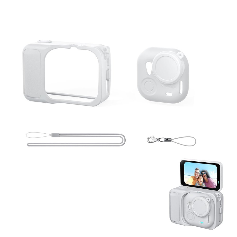 ZLiT Silicone Cover for Insta360 GO Ultra Action Camera Protector Cover Case Sleeve with Lanyard (Grey)
