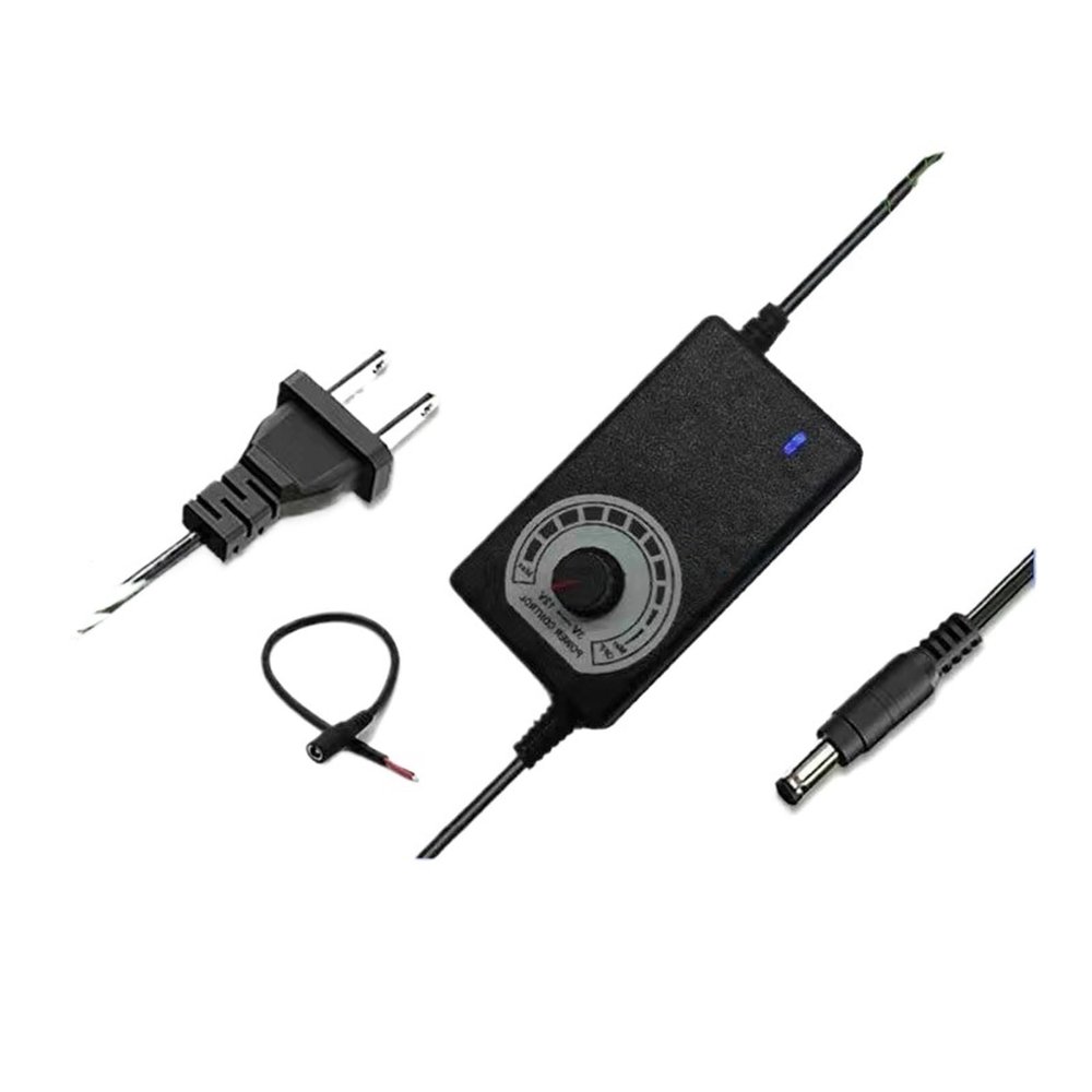 3-12V5A-24V3A Motor, Water Pump, Fan, LED Light bar, Adjustable Voltage, Speed and dimming Power Supply(3-12V-2A NO Display+Cable)