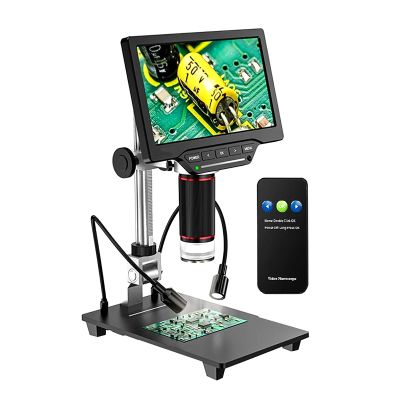 7'' LCD Digital Microscope, 16MP 1080P Video Microscope, 2-200X Optical Magnification, 1300X Digital Magnifier, 32G Card, Adjustable LED Lights, for Coin and Jewelry Collectors