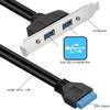 QQEURZSF 2 Ports USB 3.0 Female Back Panel to Motherboard 20pin Header Connector Cable Adapter with PCI Slot Plate Bracket 50cm(USB 3.0 Blue A) view 4