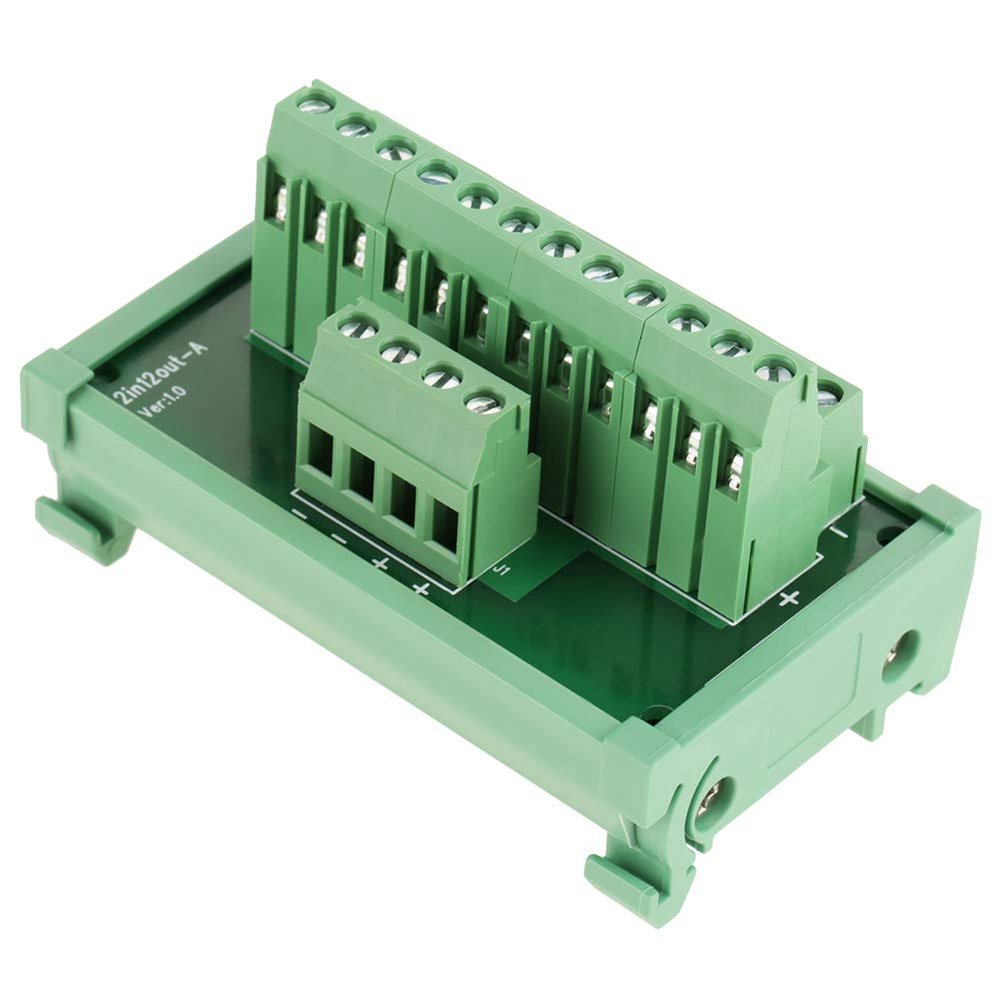 Vomeko 12 Circuit DIN Rail Power Distribution Module 35mm Mountable Terminal Block Interface Board (48V 1A)