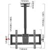 GHHDPXM Full Motion 360 Rotation Tilting Ceiling TV Mount Stand - Adjustable Ceiling TV Mount Bracket,LCD TV Electric TV Lift,Fits 37-85inch TVs,Max 600x400mm,with Lo view 2