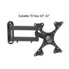 GHHDPXM 32-Inch Rotating TV Wall Mount Bracket Adjustable TV Stand for 10-32 Inch Screens Space-Saving Wall Mounts with Tilt & Swivel Function view 3