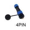 SP16 Waterproof IP68 Power Cord Connector Set Male and Female Socket 2 Pin 3 Pin(Back Nut 4P) view 2