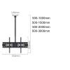 GHHDPXM TV & Monitor Ceiling Mount - Adjustable LCD TV Ceiling Mount for 40-75 Inch Flat Sn TVs,TV Ceiling Mount Adjustable Bracket,Tv Wall Mount,Maximum Weight 110 Pounds,500,3000mm view 2