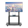 GHHDPXM Adjustable Height Mobile TV Cart for Large Size TV, Freestanding Universal TV Mount Stand with Media Storage Shelf, Black view 1