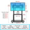 GHHDPXM Adjustable Height Mobile TV Cart for Large Size TV, Freestanding Universal TV Mount Stand with Media Storage Shelf, Black view 3