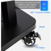 GHHDPXM Adjustable Height Mobile TV Cart for Large Size TV, Freestanding Universal TV Mount Stand with Media Storage Shelf, Black view 4