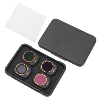 Segrehy 4PCS Drone Filters Set MC CPL ND32 ND64 Optical Glass Multilayer Coating for Mini 4 Pro Enhanced Image Clarity Cinematic Effects Fit for Mini 4 Pro Drone ABS Plastic Storage Box