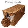 Cord Organizer Cable Management Box PC Tool Wire Organizer Rectangle Imitation Rattan- 32cmx13cmx13cm view 3