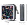 FZQVSWTX CD/DVD Storage Case,40 Capacity CD Case Holder Organizer Blue And Yellow Flowersprinted Plastic Portable Zipper Wallet DVD Case for Car Home Travel view 2