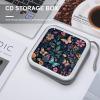 FZQVSWTX CD/DVD Storage Case,40 Capacity CD Case Holder Organizer Blue And Yellow Flowersprinted Plastic Portable Zipper Wallet DVD Case for Car Home Travel view 4