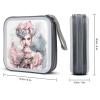 FZQVSWTX CD/DVD Storage Case,40 Capacity CD Case Holder Organizer Girl Holding Cakeprinted Plastic Portable Zipper Wallet DVD Case for Car Home Travel view 2