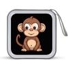 FZQVSWTX CD/DVD Storage Case,40 Capacity CD Case Holder Organizer Cartoon Brown Monkeyprinted Plastic Portable Zipper Wallet DVD Case for Car Home Travel view 1